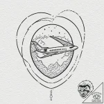 A minimalist drawing of a private jet’s windo… – tattoo sketch (№1752119945_0, 10.07.2025 03:59) — tattoovalue.net