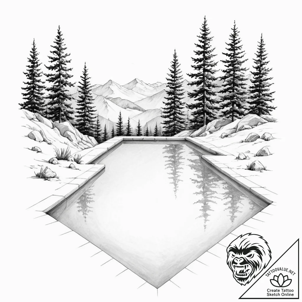 A minimalist drawing of a private infinity po... - tattoo sketch (№1752120614_0, 10.07.2025 04:10) — tattoovalue.net