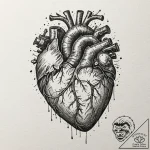 A human heart, that is a beautiful, intricate… – tattoo sketch (№1752120695_0, 10.07.2025 04:11) — tattoovalue.net