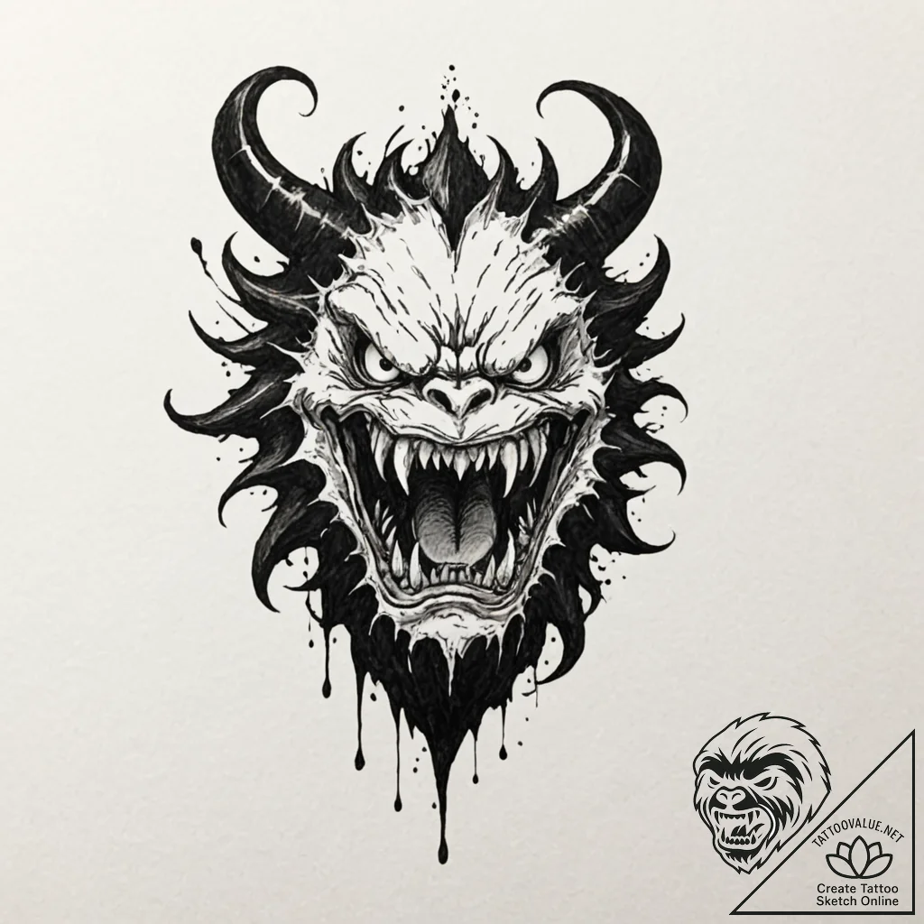A single, black inkblot, but it is shaped lik... - tattoo sketch (№1752120865_0, 10.07.2025 04:14) — tattoovalue.net