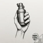 A human hand, holding a live, ticking grenade… – tattoo sketch (№1752121116_0, 10.07.2025 04:18) — tattoovalue.net