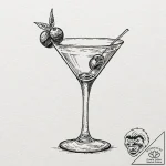 A single, perfect, glistening olive in a mart… – tattoo sketch (№1752122117_0, 10.07.2025 04:35) — tattoovalue.net