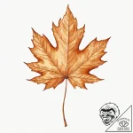 A single, perfect maple leaf in autumn, its c… – tattoo sketch (№1752122814_0, 10.07.2025 04:46) — tattoovalue.net