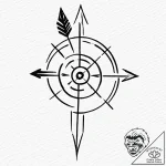 A single, powerful symbol of a target, with a… – tattoo sketch (№1752122888_0, 10.07.2025 04:48) — tattoovalue.net