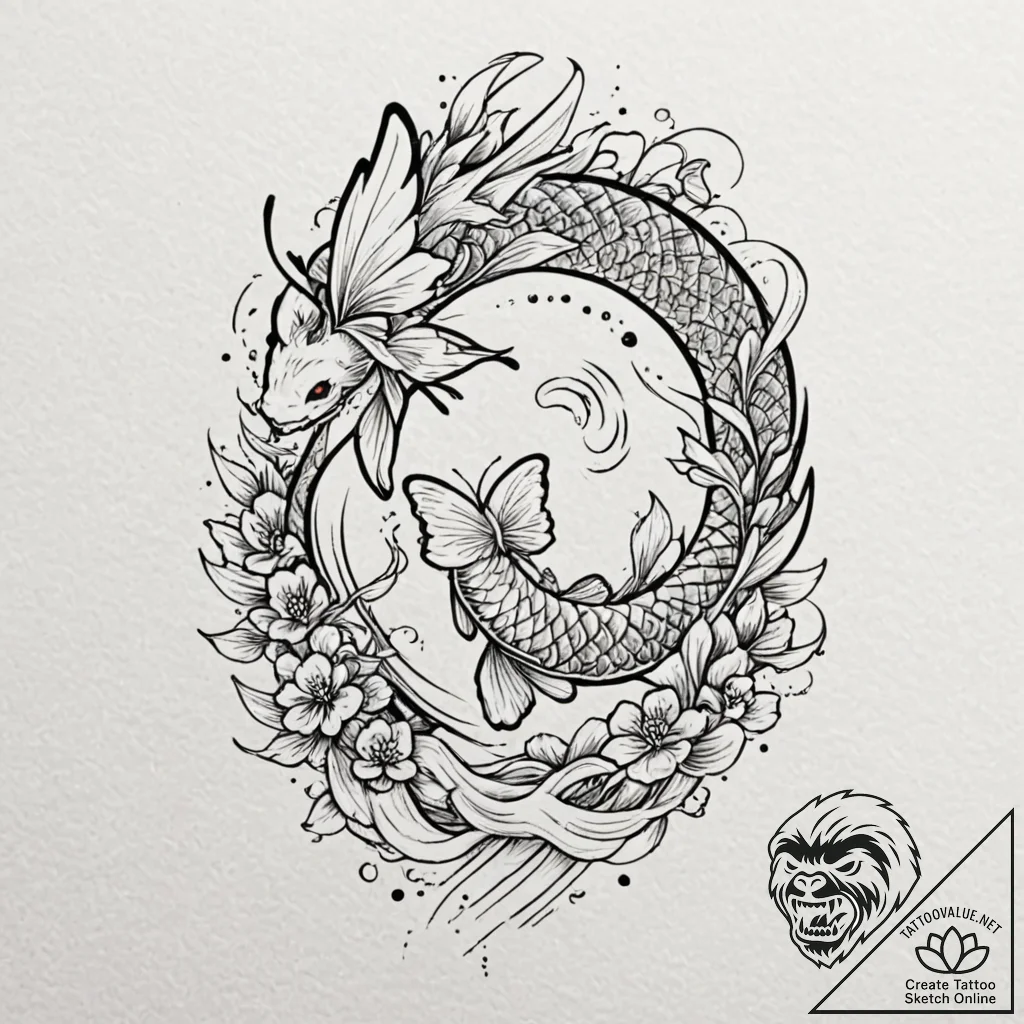 A girl whose body is covered in the patterns... - tattoo sketch (№1752123385_0, 10.07.2025 04:56) — tattoovalue.net