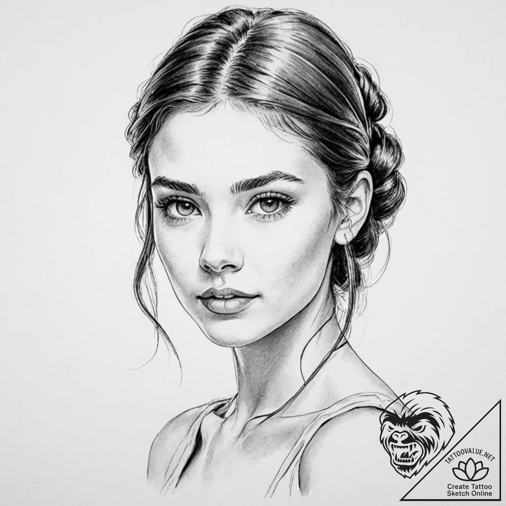 A beautiful woman whose skin is a canvas for... - tattoo sketch (№1752123552_0, 10.07.2025 04:59) — tattoovalue.net