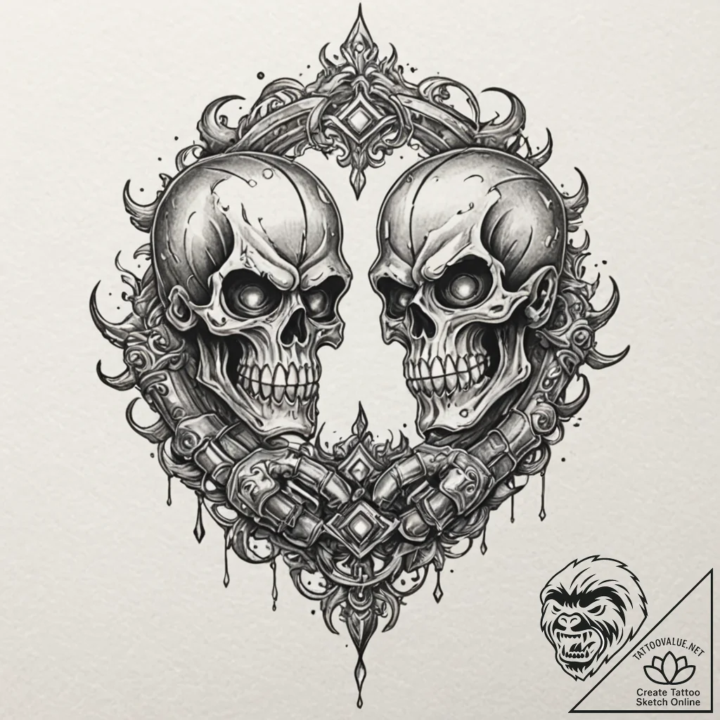 A pair of brass knuckles, but they are ornate... - tattoo sketch (№1752123806_0, 10.07.2025 05:03) — tattoovalue.net