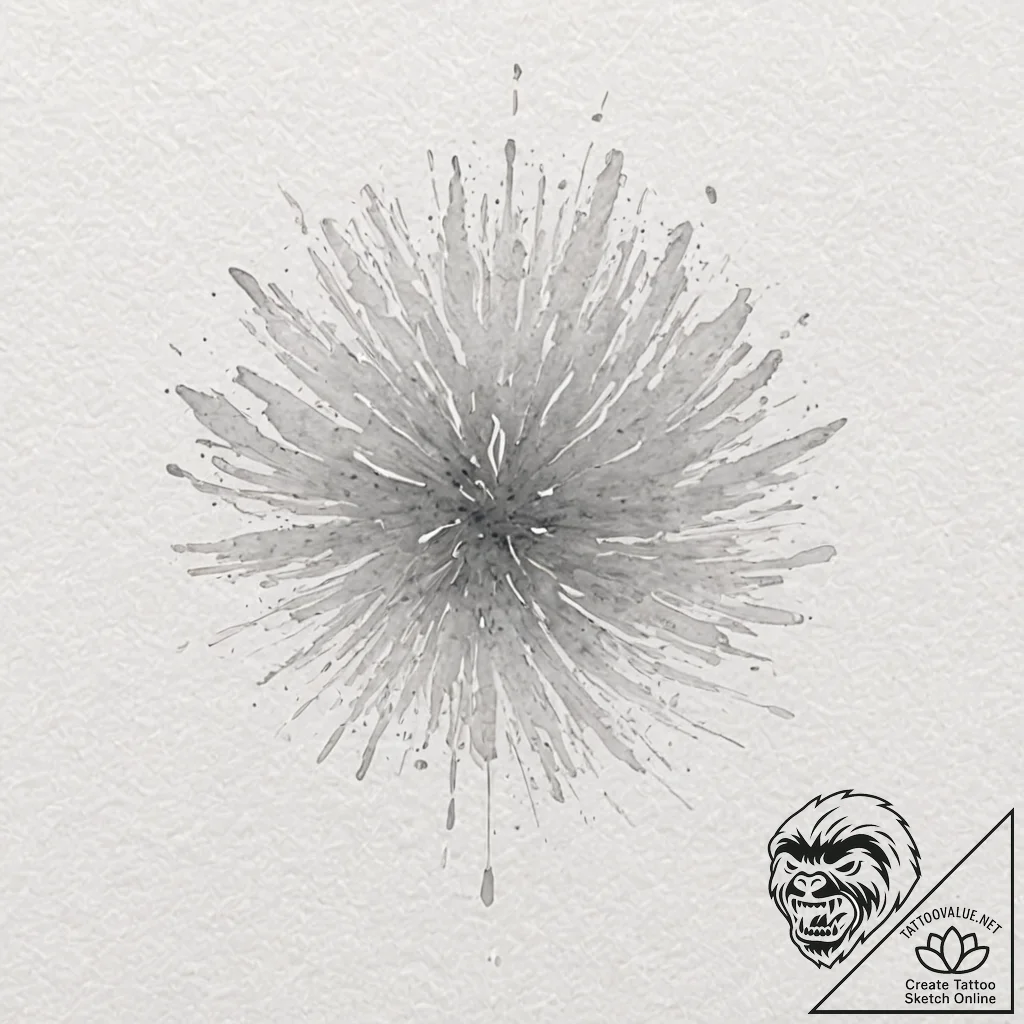 A single, abstract brush stroke, made with a... - tattoo sketch (№1752123890_0, 10.07.2025 05:04) — tattoovalue.net