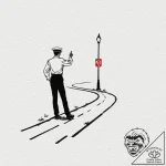 A human silhouette, standing at a fork in the… – tattoo sketch (№1752124308_0, 10.07.2025 05:11) — tattoovalue.net