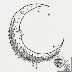 A phrase “stay wild, moon child”, concept art… – tattoo sketch (№1752124723_0, 10.07.2025 05:18) — tattoovalue.net