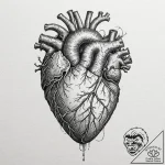 A human heart, that is a beautiful, intricate… – tattoo sketch (№1752125561_0, 10.07.2025 05:32) — tattoovalue.net