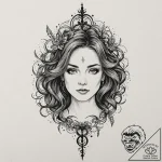 A quote “she’s a little bit of heaven with a… – tattoo sketch (№1752125646_0, 10.07.2025 05:34) — tattoovalue.net
