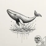 A powerful migratory whale, on its epic journ… – tattoo sketch (№1752125732_0, 10.07.2025 05:35) — tattoovalue.net
