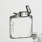 A drawing of a cheap plastic lighter, almost… – tattoo sketch (№1752126152_0, 10.07.2025 05:42) — tattoovalue.net