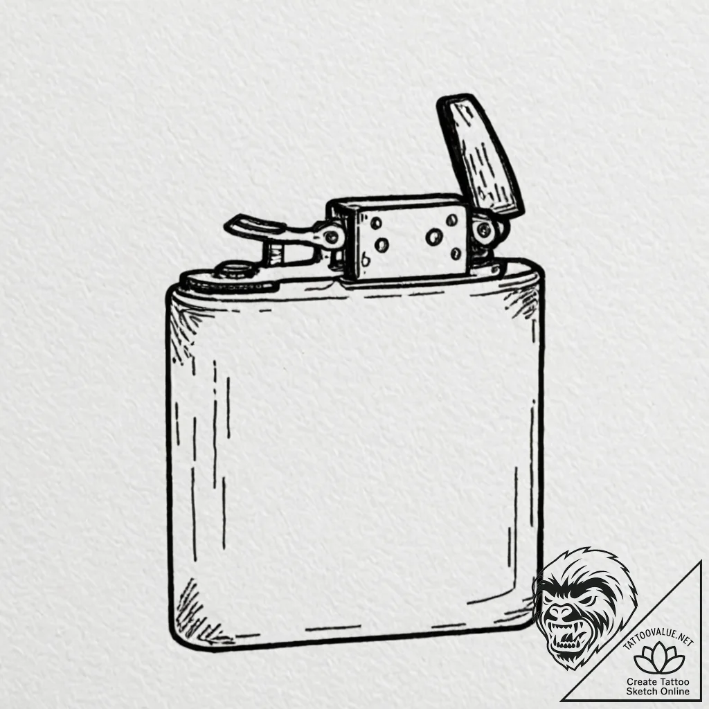 A drawing of a cheap plastic lighter, almost... - tattoo sketch (№1752126152_0, 10.07.2025 05:42) — tattoovalue.net