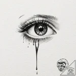 A single, black tear, but it is made of obsid… – tattoo sketch (№1752126234_0, 10.07.2025 05:43) — tattoovalue.net