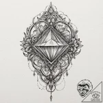 A single, perfect, cut diamond, showing all i… – tattoo sketch (№1752126402_0, 10.07.2025 05:46) — tattoovalue.net