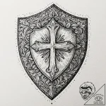 A single, powerful word “unyielding”, carved… – tattoo sketch (№1752126486_0, 10.07.2025 05:48) — tattoovalue.net