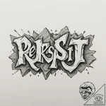 A single, powerful word “persist”, written in… – tattoo sketch (№1752127072_0, 10.07.2025 05:57) — tattoovalue.net