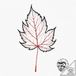 A single, abstract leaf, with watercolor vein… – tattoo sketch (№1752127155_0, 10.07.2025 05:59) — tattoovalue.net