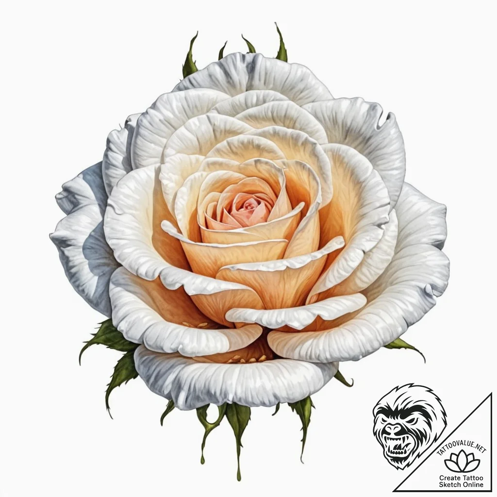 A single, perfect rose, its petals are soft,... - tattoo sketch (№1752127241_0, 10.07.2025 06:00) — tattoovalue.net