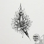 A beautiful, ornate fountain pen, as if signi… – tattoo sketch (№1752128079_0, 10.07.2025 06:14) — tattoovalue.net