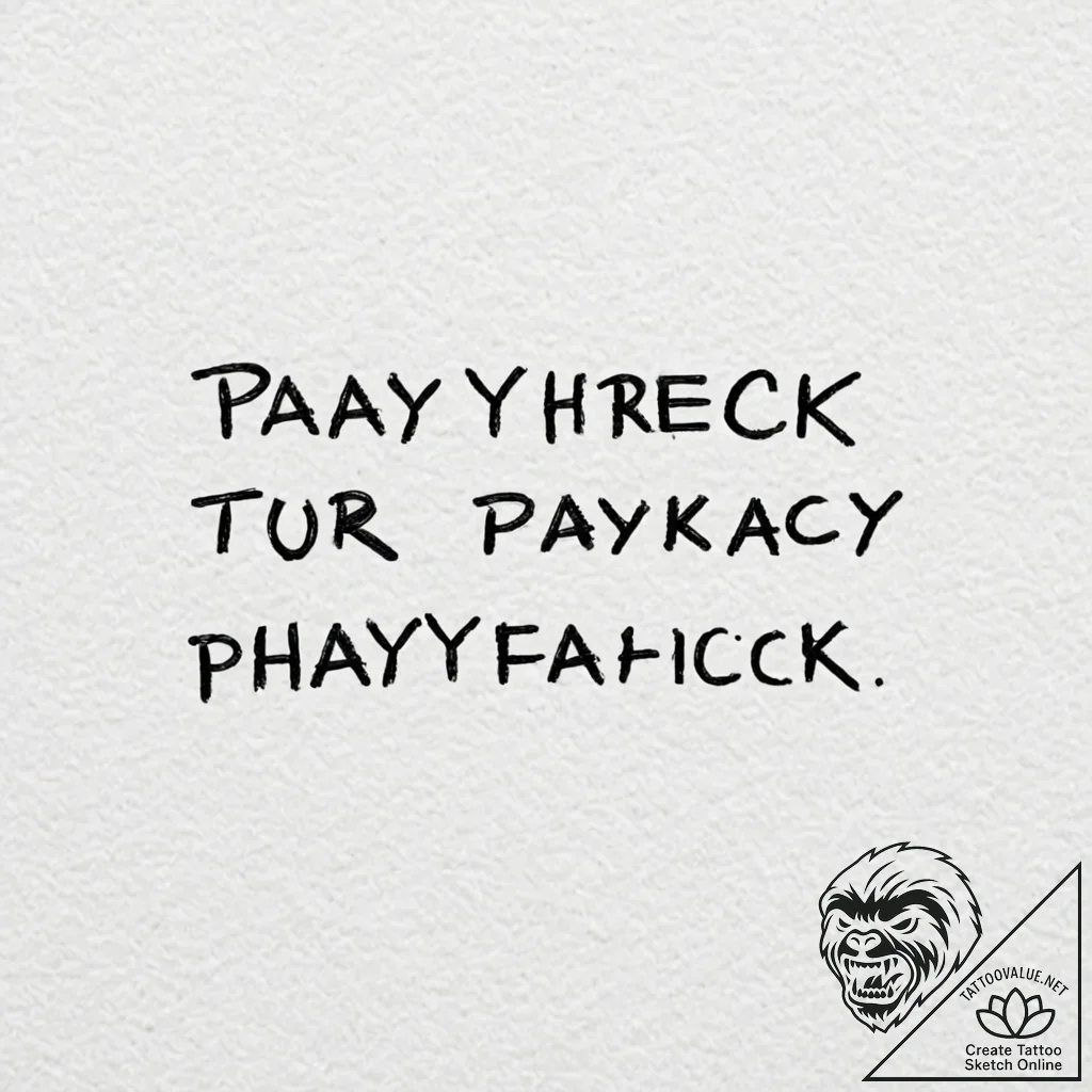 The phrase "paycheck to paycheck" in a simple... - tattoo sketch (№1752128416_0, 10.07.2025 06:20) — tattoovalue.net