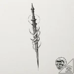 A single, black tear, but it is shaped like a… – tattoo sketch (№1752129334_0, 10.07.2025 06:35) — tattoovalue.net