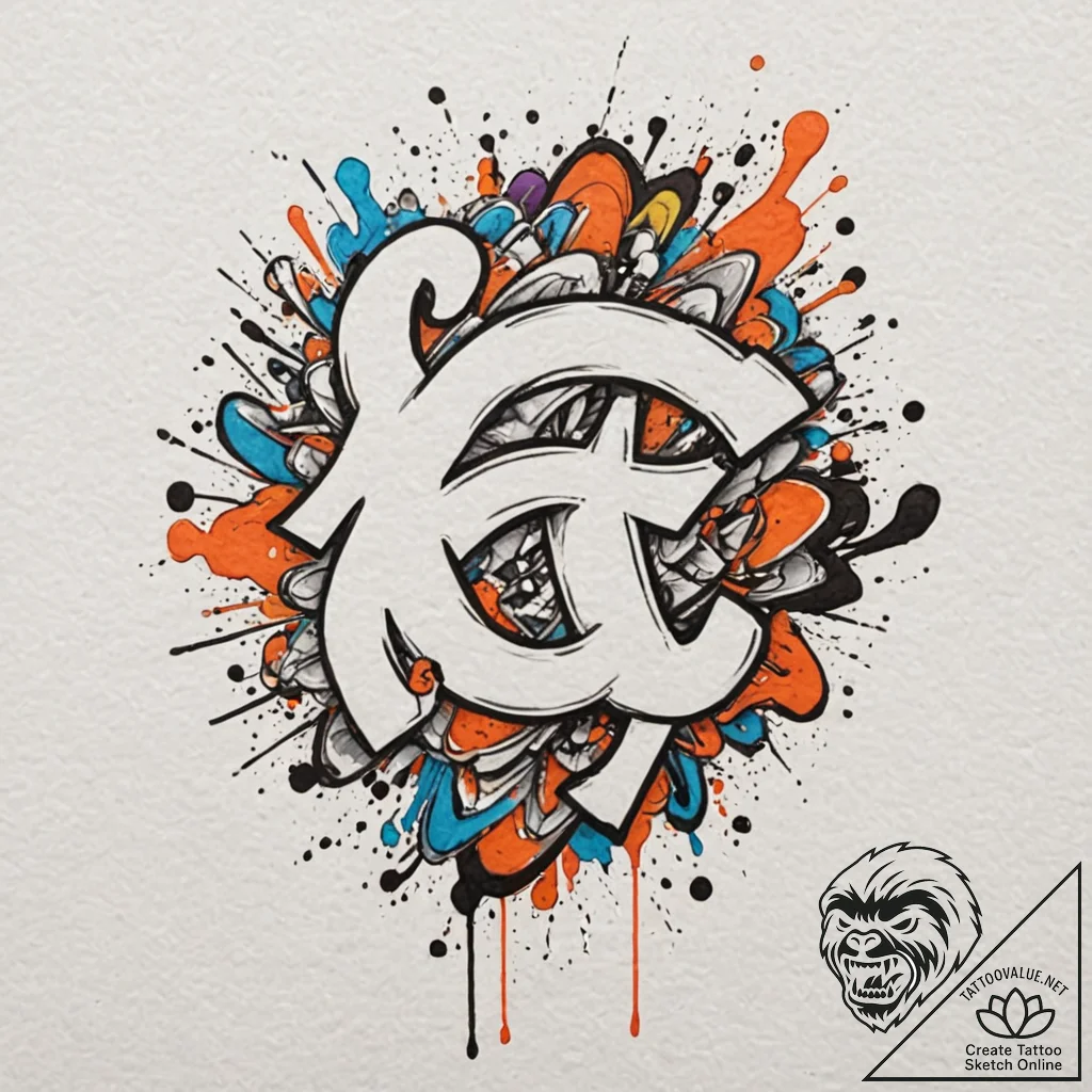 A single, abstract brush stroke, made with a... - tattoo sketch (№1752130770_0, 10.07.2025 06:59) — tattoovalue.net