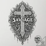 A single, powerful word “savage” or “feral”,… – tattoo sketch (№1752130855_0, 10.07.2025 07:00) — tattoovalue.net