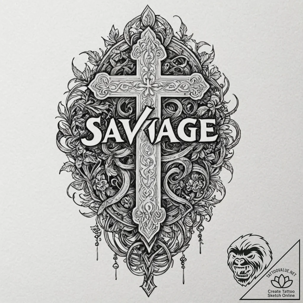 A single, powerful word "savage" or "feral",... - tattoo sketch (№1752130855_0, 10.07.2025 07:00) — tattoovalue.net