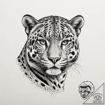 A powerful jaguar, its spots are smoldering e… – tattoo sketch (№1752131610_0, 10.07.2025 07:13) — tattoovalue.net