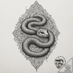 A snake, its scales have the pattern of a leo… – tattoo sketch (№1752131695_0, 10.07.2025 07:14) — tattoovalue.net
