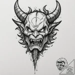 A powerful war hammer, its face is a snarling… – tattoo sketch (№1752131779_0, 10.07.2025 07:16) — tattoovalue.net