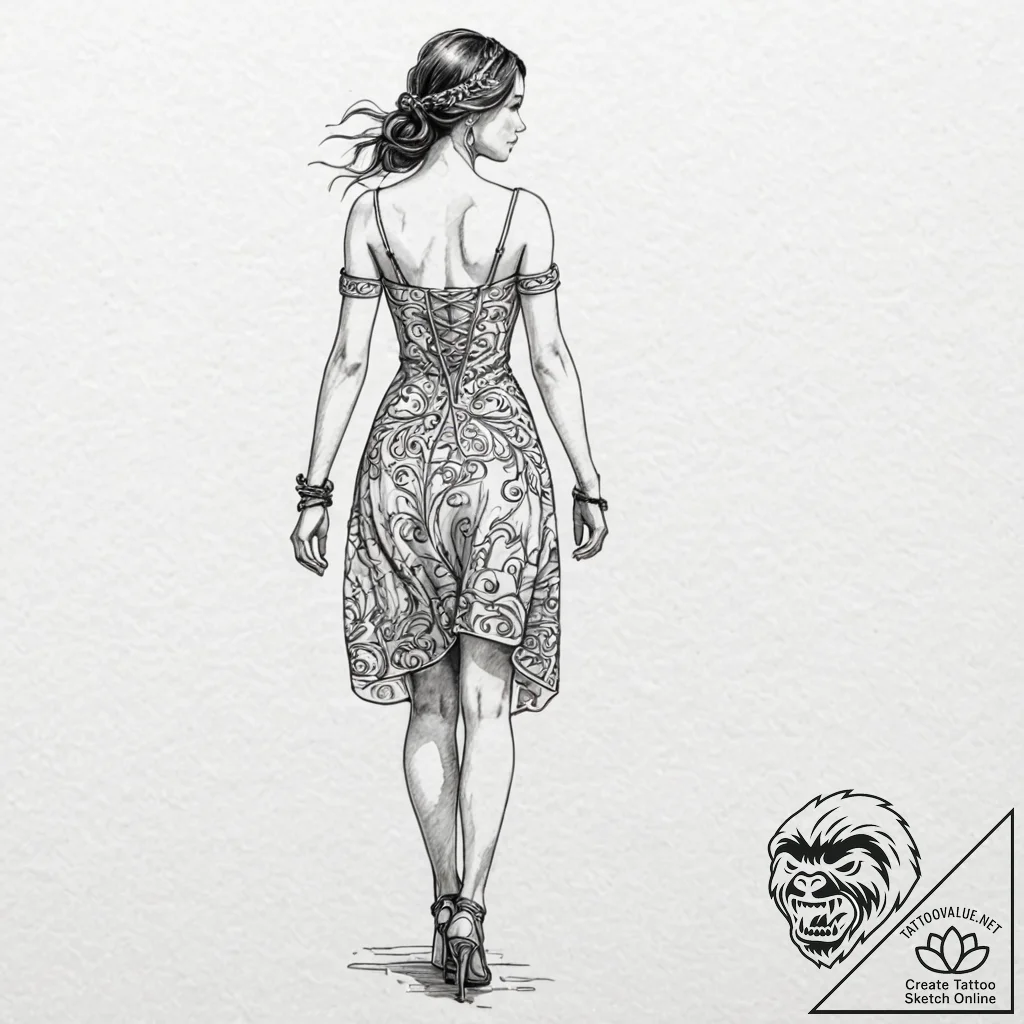 A person, standing up for someone who cannot... - tattoo sketch (№1752132285_0, 10.07.2025 07:24) — tattoovalue.net
