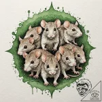 A pack of spectral rats, their eyes glowing g… – tattoo sketch (№1752132694_0, 10.07.2025 07:31) — tattoovalue.net