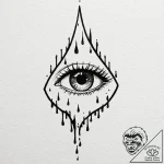 A single, black tear, that is a droplet of bl… – tattoo sketch (№1752132770_0, 10.07.2025 07:32) — tattoovalue.net