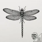 A delicate dragonfly, its wings are made of i… – tattoo sketch (№1752132848_0, 10.07.2025 07:34) — tattoovalue.net