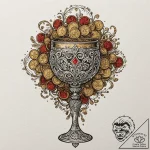 A beautiful, ornate chalice, overflowing with… – tattoo sketch (№1752133492_0, 10.07.2025 07:44) — tattoovalue.net
