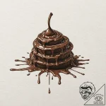 A realistic, melting piece of chocolate, conc… – tattoo sketch (№1752134329_0, 10.07.2025 07:58) — tattoovalue.net