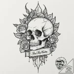 A human hand, crushing a skull, concept art f… – tattoo sketch (№1752134748_0, 10.07.2025 08:05) — tattoovalue.net