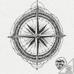 A compass, its needle is locked firmly on nor… – tattoo sketch (№1752134830_0, 10.07.2025 08:07) — tattoovalue.net