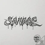 A single, powerful word “savage” or “feral”,… – tattoo sketch (№1752135431_0, 10.07.2025 08:17) — tattoovalue.net