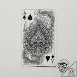 A human hand, holding a burning playing card… – tattoo sketch (№1752135527_0, 10.07.2025 08:18) — tattoovalue.net