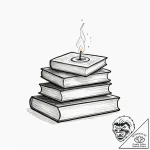 A single candle, its flame is bright and stea… – tattoo sketch (№1752136490_0, 10.07.2025 08:34) — tattoovalue.net