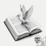 A beautiful, open book, its pages are turning… – tattoo sketch (№1752137908_0, 10.07.2025 08:58) — tattoovalue.net