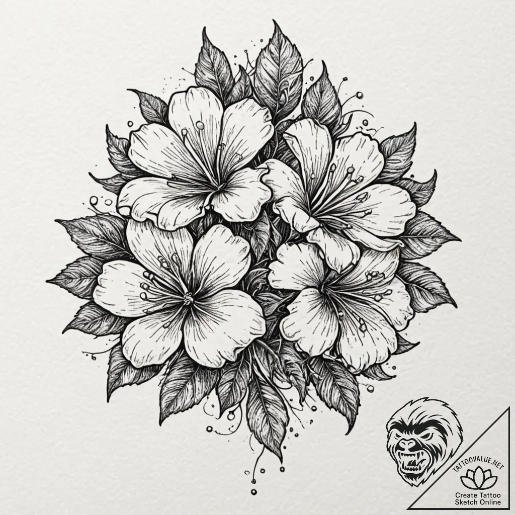 A beautiful but deadly poisonous flower, like... - tattoo sketch (№1752137992_0, 10.07.2025 08:59) — tattoovalue.net