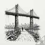 A person, building a bridge for others to cro… – tattoo sketch (№1752138076_0, 10.07.2025 09:01) — tattoovalue.net