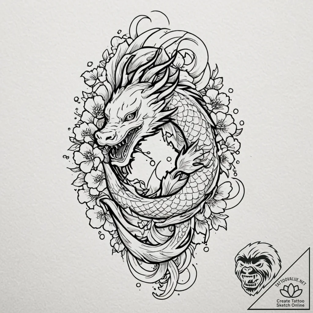 A girl whose tears are tiny, glowing runes, t... - tattoo sketch (№1752138995_0, 10.07.2025 09:16) — tattoovalue.net