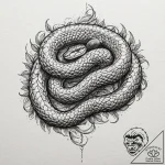 A powerful anaconda, constricting its prey, i… – tattoo sketch (№1752139246_0, 10.07.2025 09:20) — tattoovalue.net
